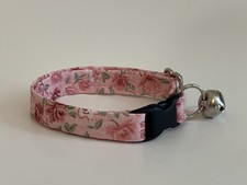 ROSES ON PINK ADJUSTABLE BREAKAWAY CAT COLLAR