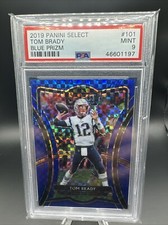 2019 Panini Select Blue Prizm #101 Tom Brady New England Patriots 45/149 PSA 9