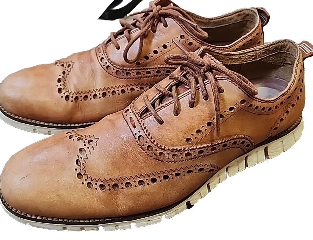 Cole Haan ZeroGrand Wingtip Oxford Dress Shoes British Tan  display picture 3