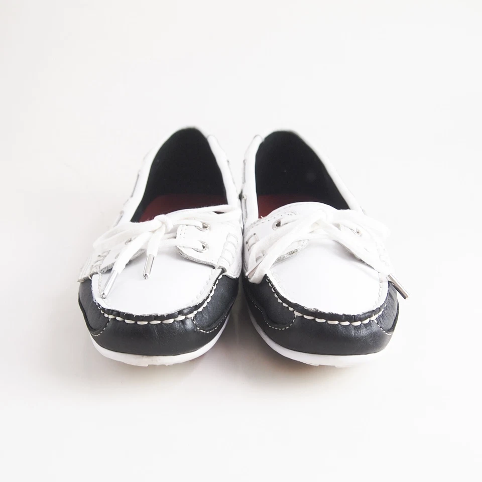 Sebago Bala Boat Shoes Loafers Black White Leather Women Size EU 38.5 US 8 - Image 4 of 4