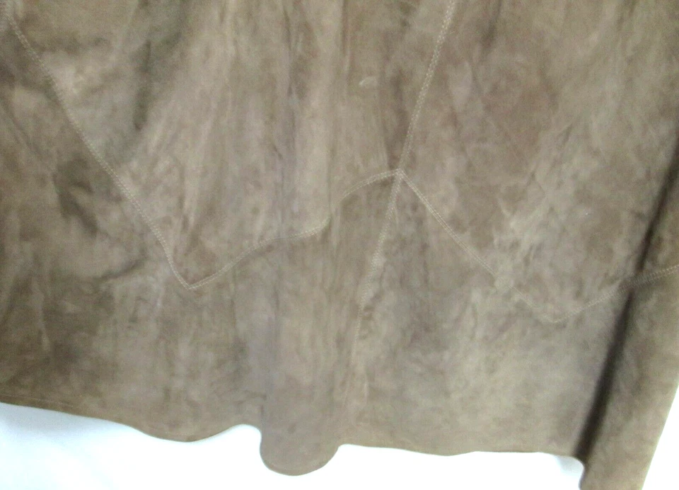 Falda Etienne Aigner Vintage Marrón Gamuza Panel con Bolsillos Forrados Talla 10 Foto 4 de 4