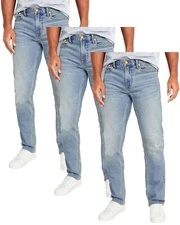 Men's 3-Pack Flex Stretch Slim Straight Jeans (Sizes, 30-42)