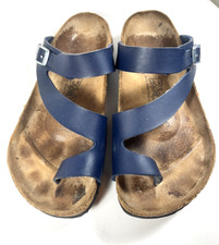 "BIRKIS" BIRKENSTOCK NAVY BLUE SANDALS GERMANY SZ 37 R US WM's 6.5 -7