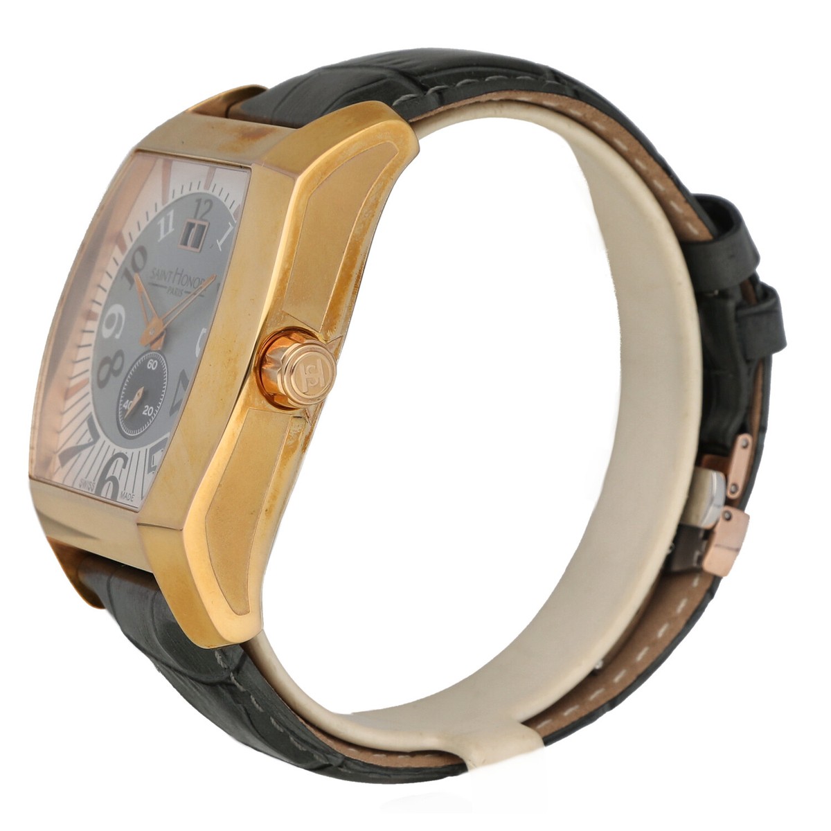 Saint Honoré Depose 863082.8-F08 Rose Gold Tonneau Leather Quartz