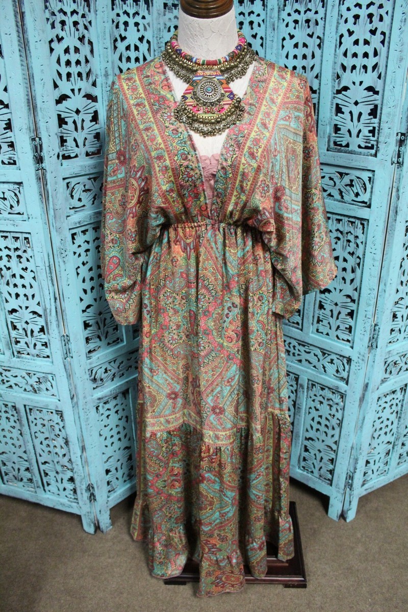 bohemian pastel dress Paisley Long Dress Details Bohemian rainbow PA-MCA H&M A-Line Cotton Dress Color:Black Rhinestone
