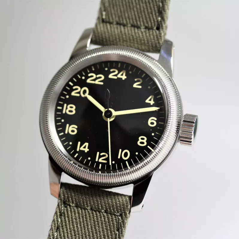 Montre Roroi MRMW military watch TYPE A 11 Quartz Green 24 hour