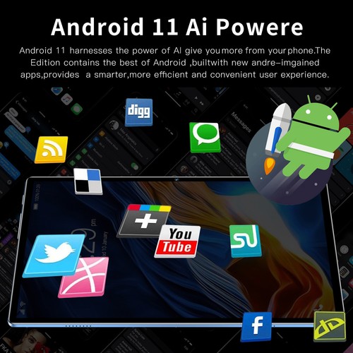 Tablette 10.1 pouces-Bluetooth-Wifi-Sim Google Play,Octa Core-Android 11 4gb+64 - Photo 5/10