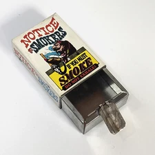 Vintage Steel Pocket Ashtray by JSNY Made in Hong Kong "DO NOT EXHALE" NOVELTY