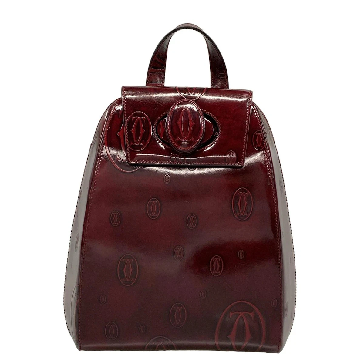 Cartier Happy Birthday Bordeaux leather red/burgundy backpack NEW CARTIER HAPPY BIRTHDAY BACKPACK BORDEAUX PATENT LEATHER  main image 2