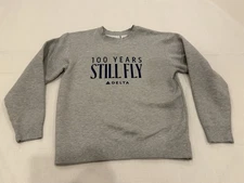 DELTA  Airlines 100 Years CES Crew Neck Sweatshirt Still Fly MENS Medium NEW