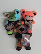 Vintage Lot Of 3 Grateful Dead Bear Beanbag Plush with Tags Steven Smith BB4