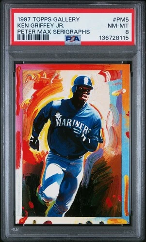 1997 Topps Gallery Peter Max Serigraphs #PM5 RARE Ken Griffey Jr. PSA 8