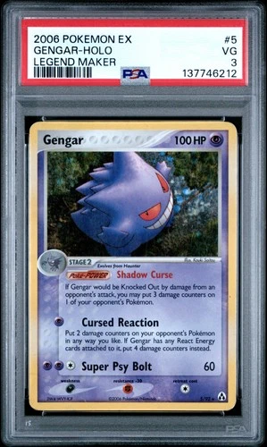 2006 POKEMON EX LEGEND MAKER #5 GENGAR-HOLO PSA 3