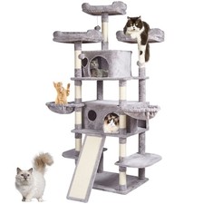 Cat Tree for Indoor Cats, 68.5" Cat Tower with 2 Cat Condos, Sisal Scratch