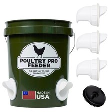 The Original Poultry Pro DIY Chicken Feeder  3 Ports Poultry Feeders for Chi...