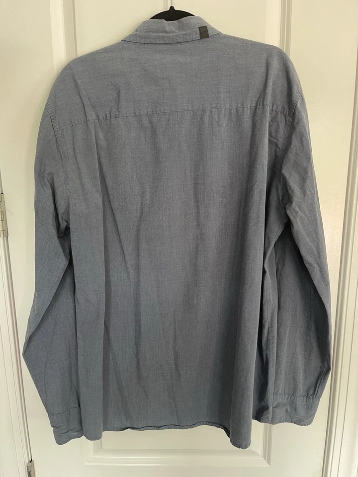 Ambiguous Men’s long Sleeve Button Down Shirt , XL, Blue - Image 3 of 4