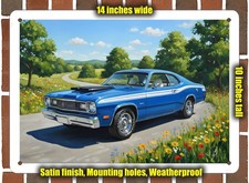 Metal Sign - 1974 Plymouth Duster Oil Painting - 10x14