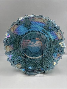 Vintage Blue Carnival Glass | eBay