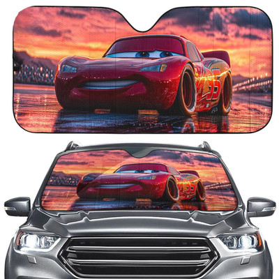 Lightning McQueen Rust-Eze Piston Cup 95 Funny Racing Car Windshield Sun Shade