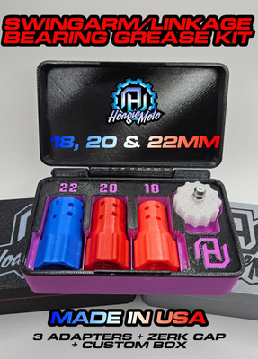 Swingarm & Linkage Bearing Grease Tool Kit 18mm 20mm 22mm Dirt