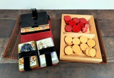 Mid-Century Bakelite Checkers & Hoyle's Game Guide Card Decks Dice