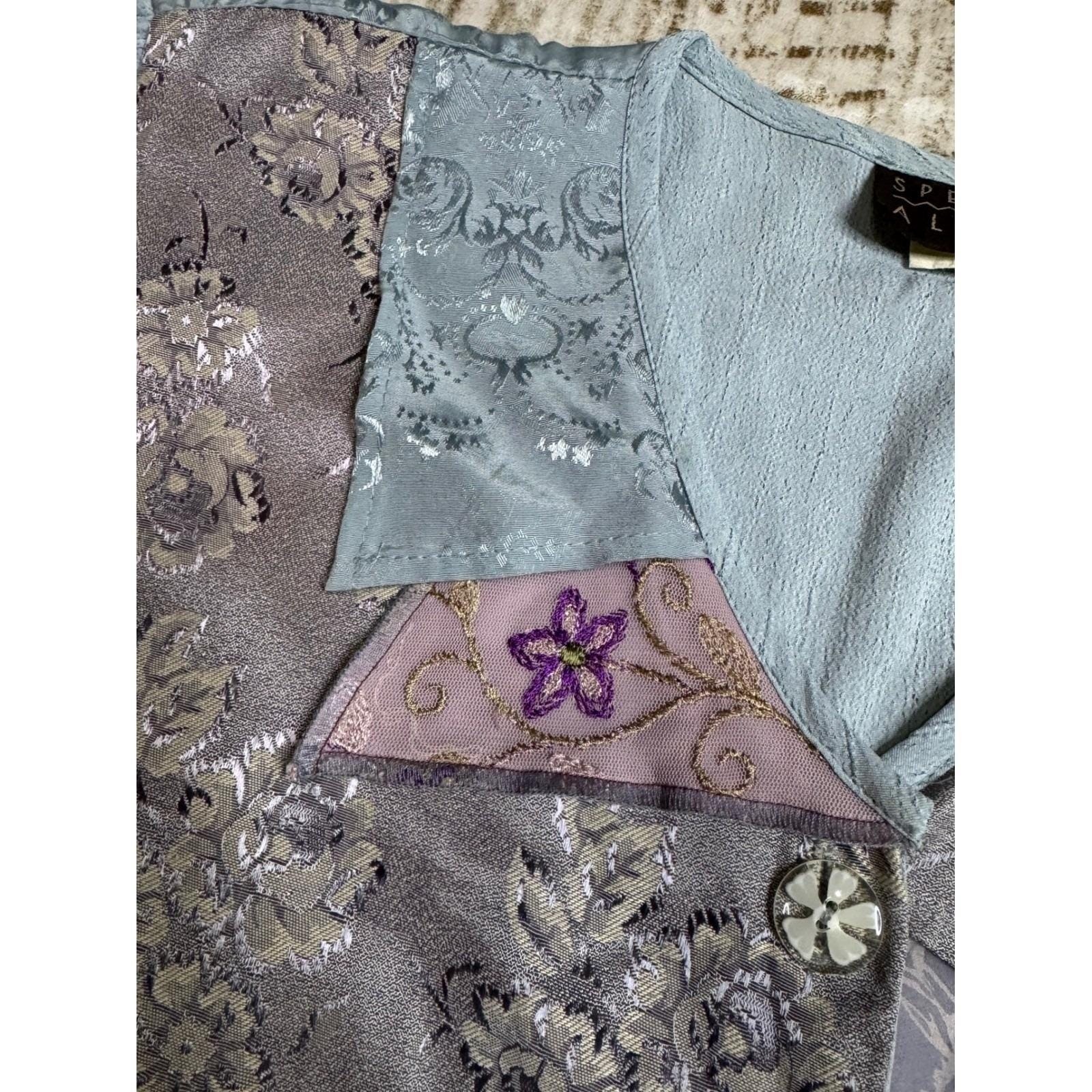 Vintage Patchwork Button Down Women's Size 8 USA … - image 10