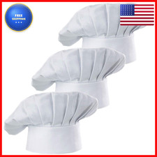 Hyzrz Set Of 3 Pack Adult Chef Hat Adult Adjustable Elastic Baker Kitchen