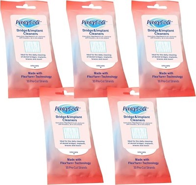 Proxysoft Dental Floss for Bridges and Implants 5 Packs 1 Count (Pack of 150) 