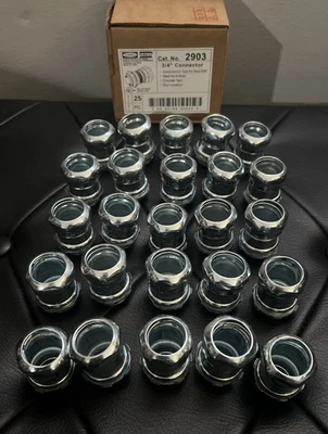 (25) Hubbell Raco 2903 - 3/4” EMT Compression Connectors *NEW* - Image 1 of 4