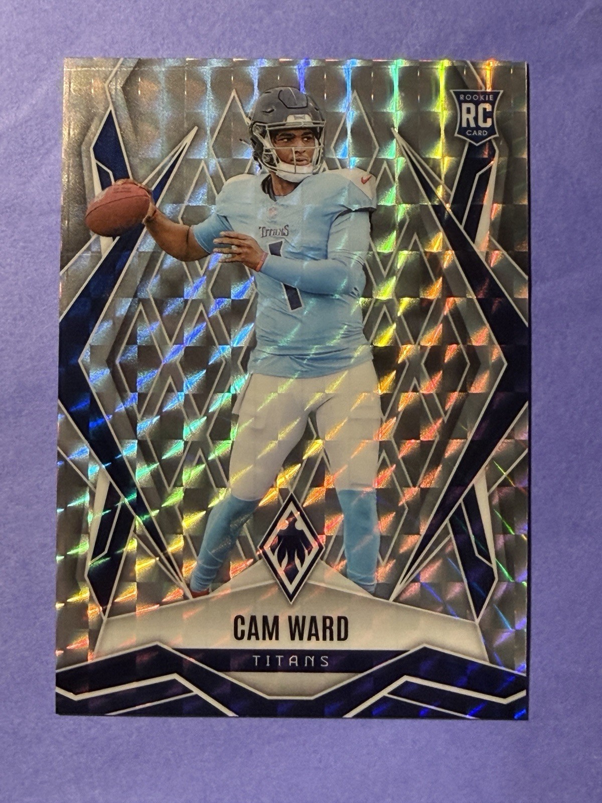 2025 Panini Phoenix Rookies Cam Ward #194 RC Ash Pyramid /85 Tennessee Titans
