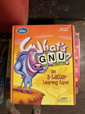 THINKFUN What's GNU? The 3 Letter Learning Board Game Play Games Spell Learn NEW