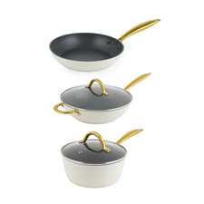 Salter Aerotech Pro 3-Pc Pan Set – 30 x Tougher Non-Stick Coating*, Oven Safe