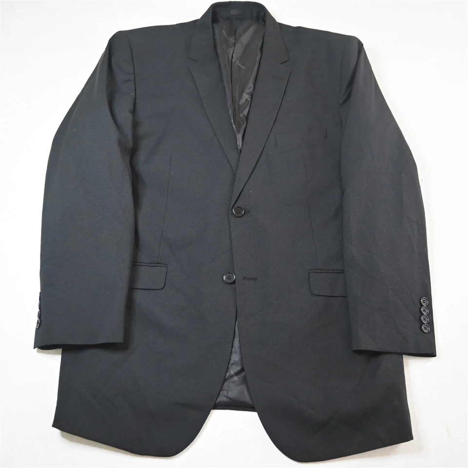 Stacy Adams 44R 36x30 Black Check Mens Jacket Pants Suit - Image 2 of 4