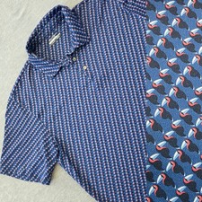 Ben Hogan Performance Polo Shirt Men  s Large Toucan Blue Short Sleeve Golf