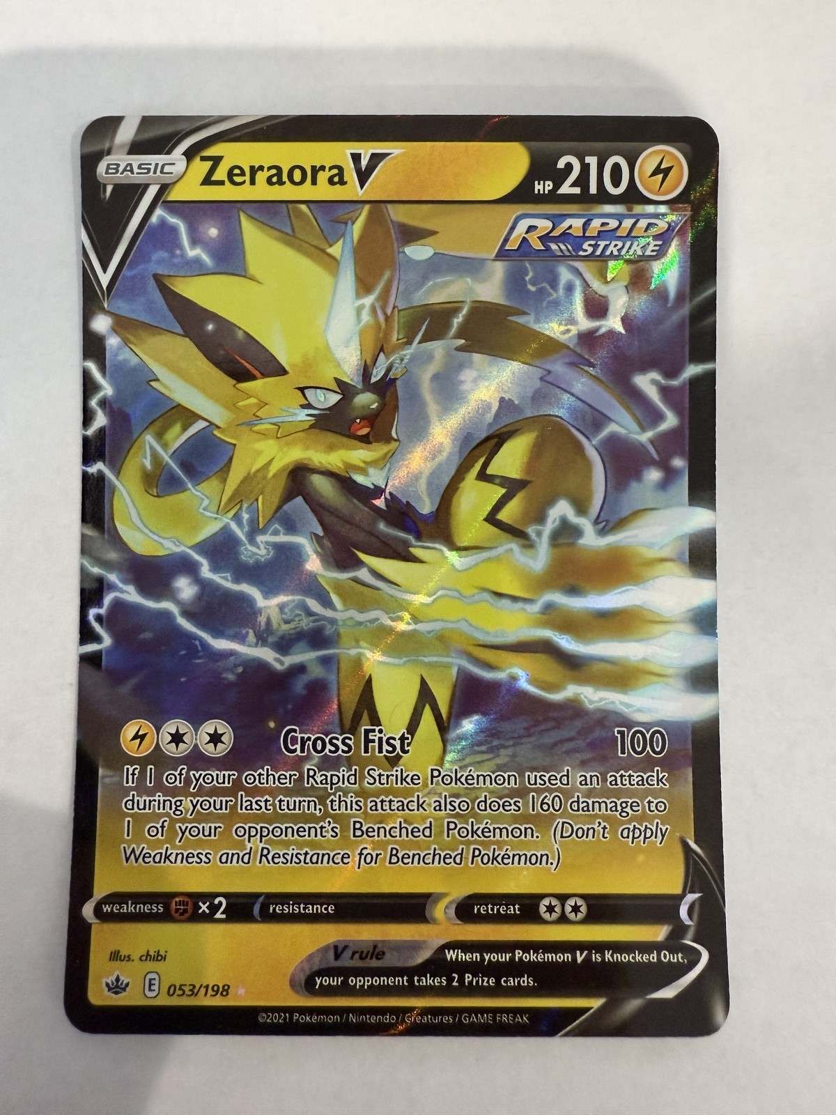 Zeraora V Ultra Rare SWSH06: Chilling Reign 053/198 NM