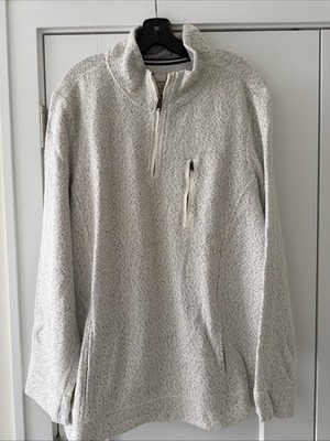 Fat Face Brand Men s Pullover 1/4 Zip Oatmeal Color Kangaroo Pocket- Size XXL