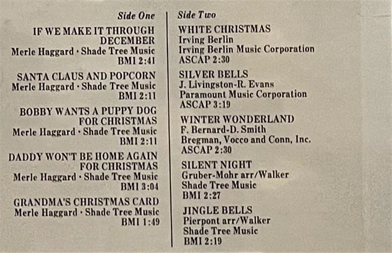 Merle Haggard's Christmas Present LP Capitol (1973) vg+ in shrink - Image 3 of 3