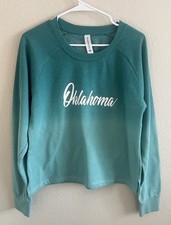 Excellent Condition- Teal Ombre "Oklahoma" Pullover Sweatshirt