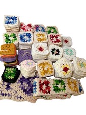 Lot of 400+ Handmade Colorful Multicolor Handcrafted Crochet Granny Squares