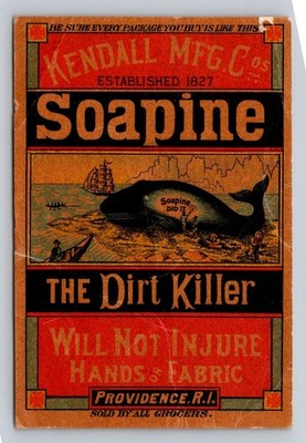Soapine Whaling Ship Whale Trade Card P877