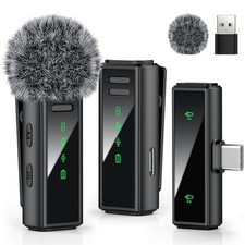 USB Wireless Lavalier Microphone for Android, Mini Microphone for Video Recor...