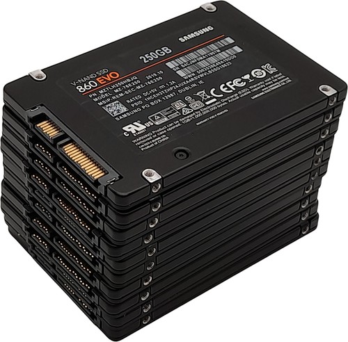 10 x Samsung SSD 860 EVO MZ-76E250 250GB SATA 2,5" 90-99% Health