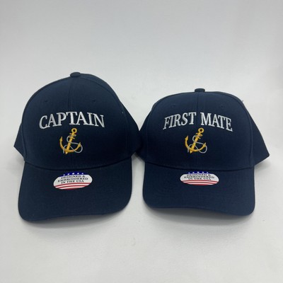 Captain & First Mate Anchor Logo Embroidered Structured SnapBack Hat-  Lot Of 2