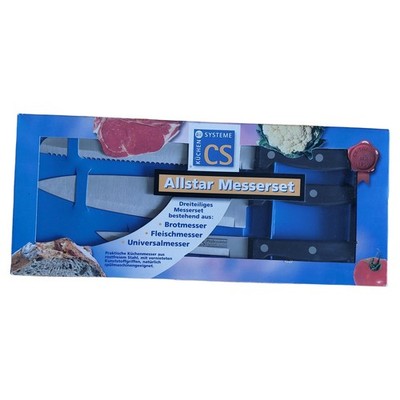 CS Kochsysteme Allstar Messerset 3-teilig Edelstahl Küchenmesser Set