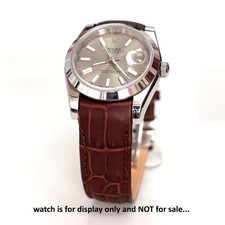 Cinturino orologio 20 mm marrone coccodrillo curvo ansa per Rolex Submariner, data