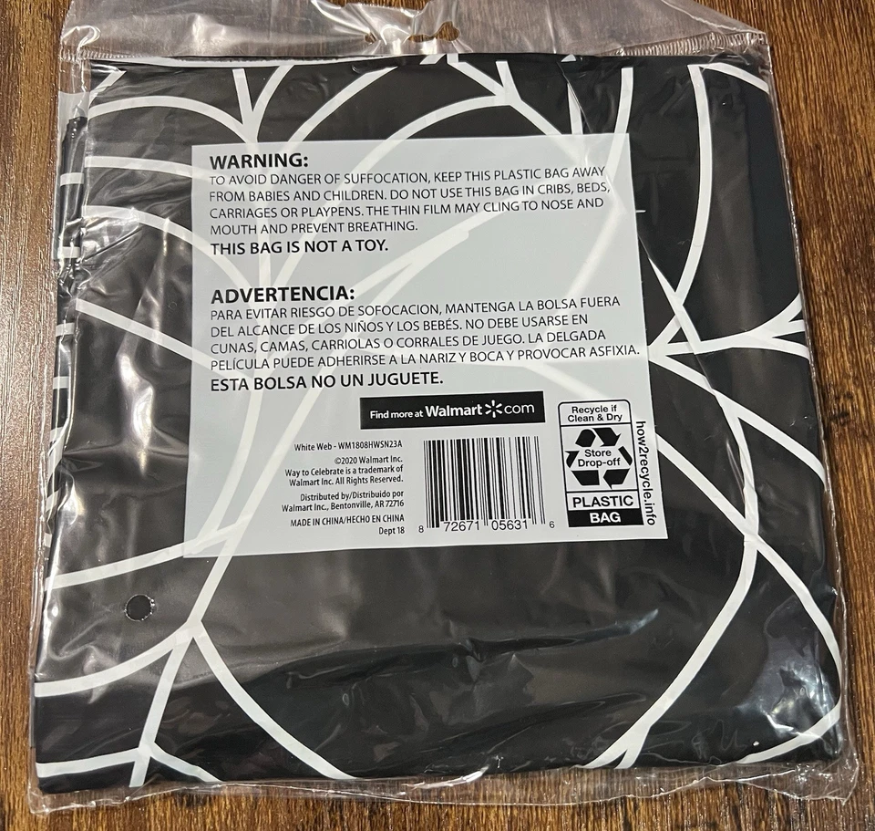 Celebrate Halloween Table Cover (Black W/Spider Web) New - Image 2 of 2