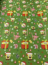 SPONGEBOB SQUAREPANTS Christmas Wrapping Paper 50 sq ft Large SPONGE BOB SQUARE