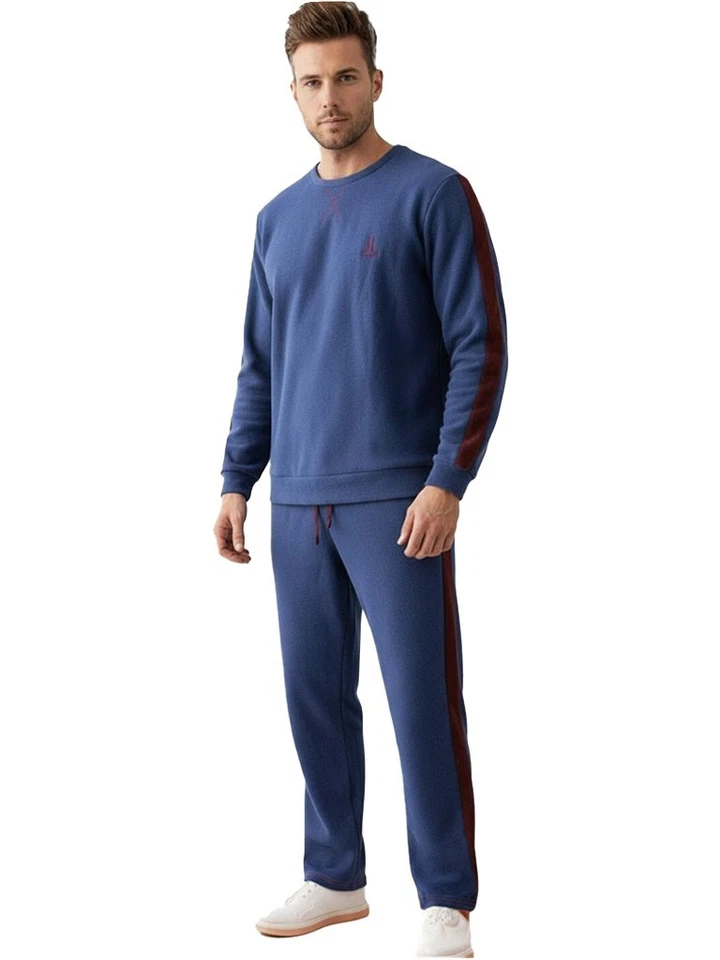 VITERBO BIANCHERIA Pigiama Tuta Uomo Lancetti in Morbido Pile Invernale LMW00003