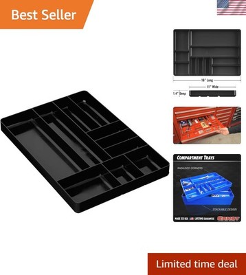 Versatile 10-Compartment Drawer Organizer - Low Profile for Easy Tool Access