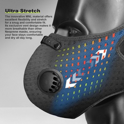 Reusable Face Mask Breathing Valves Sports Cycling Outdoor Active Carbon Filter